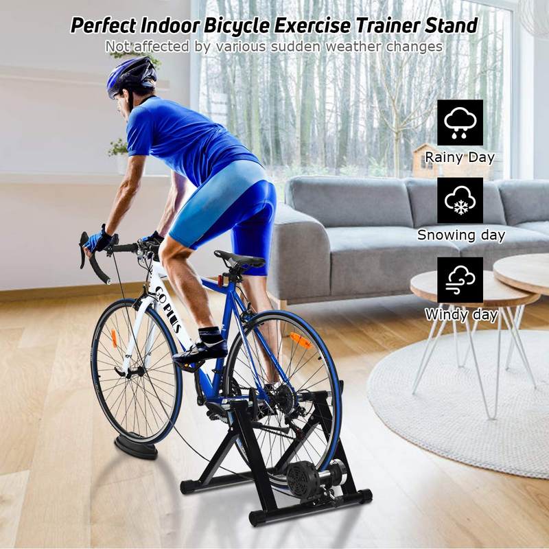 Load image into Gallery viewer, Goplus Bike Trainer Stand, Indoor Magnetic Exercise Bicycle Trainers with 8 Levels Resistance - GoplusUS