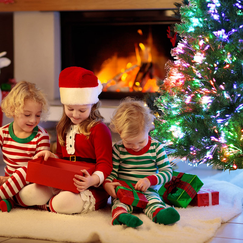 Load image into Gallery viewer, Goplus Fiber Optic Artificial Christmas Tree, Pre-lit Premium Spruce Tree with Solid Metal Stand - GoplusUS