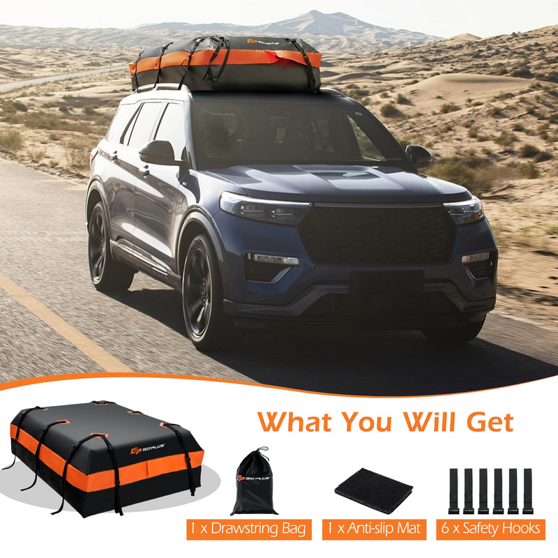 Load image into Gallery viewer, Goplus Car Rooftop Cargo Carrier Bag, 21 Cubic 100% Waterproof Soft Car Roof Bag for All Vehicles with/Without Rack - GoplusUS