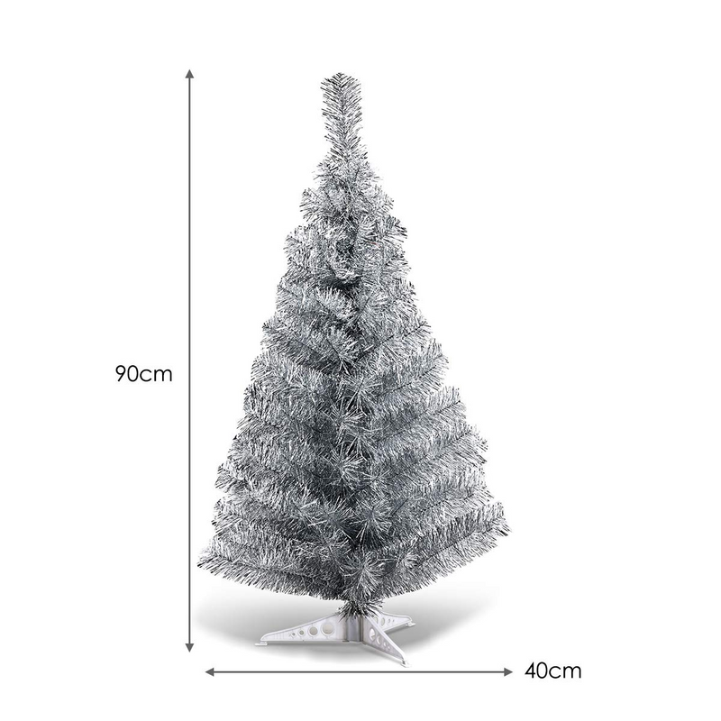 Load image into Gallery viewer, Goplus 3ft Silver Pencil Christmas Tree, Artificial Slim Tree - GoplusUS