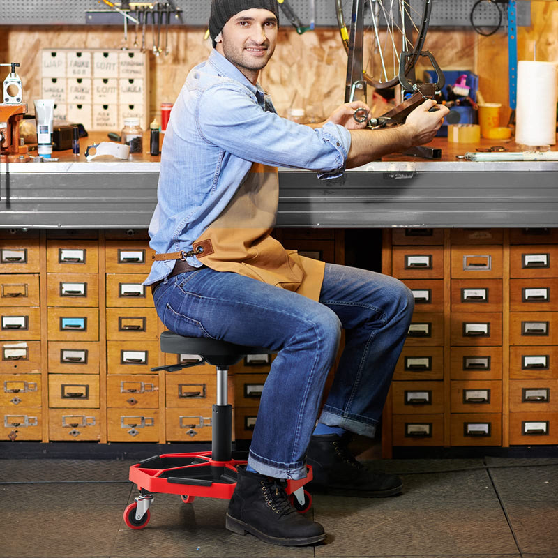 Load image into Gallery viewer, Goplus Rolling Mechanic Stool