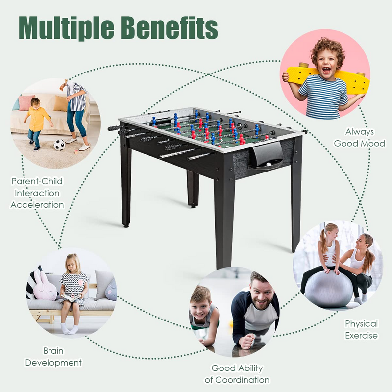 Load image into Gallery viewer, Goplus 48'' Foosball Table, Wooden Soccer Games Table w/ 2 Footballs, 2 Cup Holders - GoplusUS