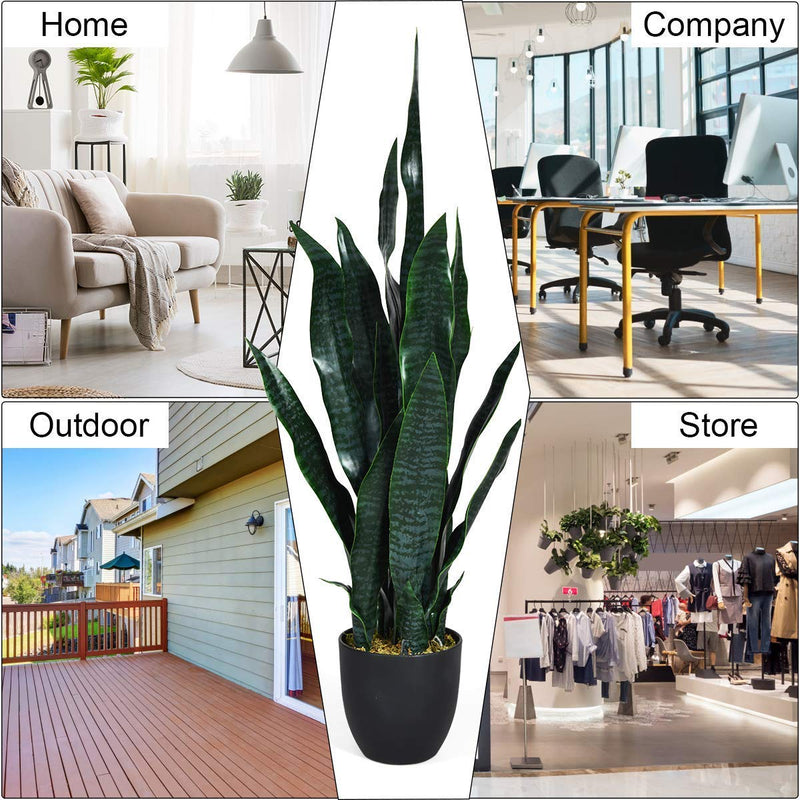 Load image into Gallery viewer, Goplus Fake Snake Plant, 2 Pack 36" Tall Artificial Potted Floor Plant