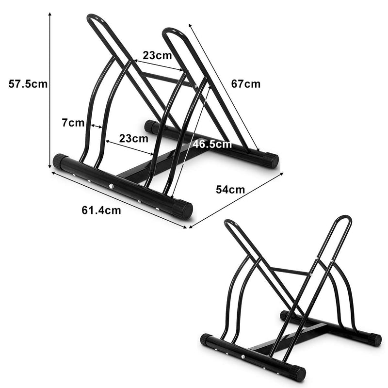 Load image into Gallery viewer, Two Bicycle Bike Stand Rack Cycling Rack Floor Storage Organizer