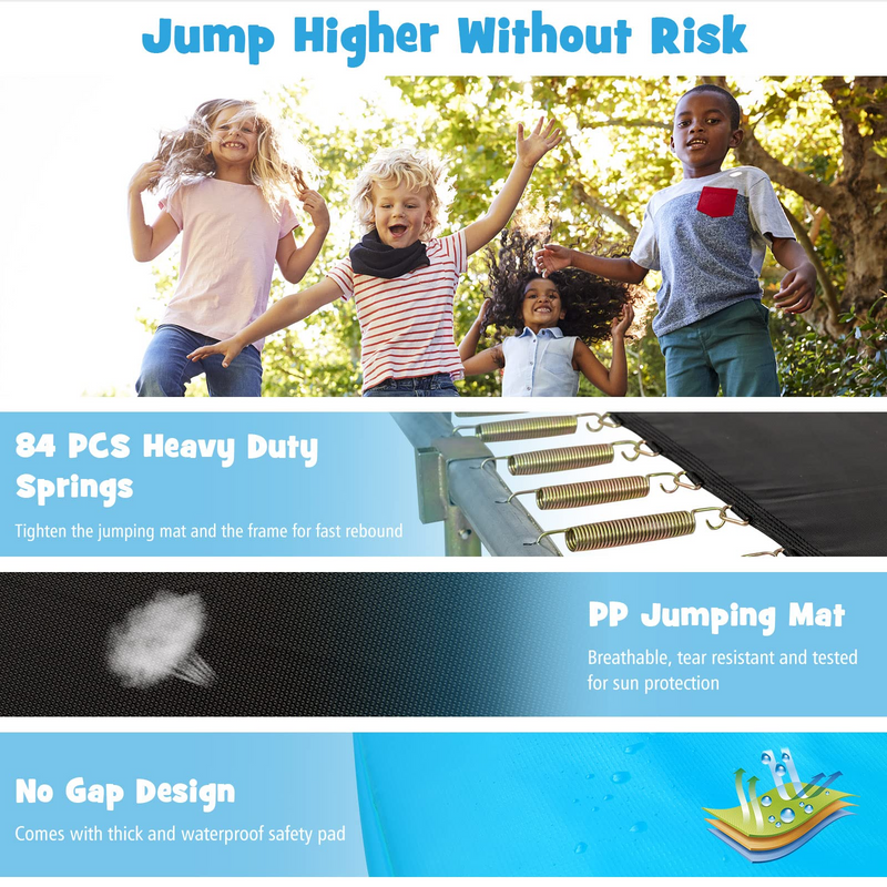 Load image into Gallery viewer, Goplus 8FT x 14FT Rectangular Trampoline, 440LBS Bearing Recreational Trampolines w/ Enclosure Net & Non-Slip Ladder - GoplusUS