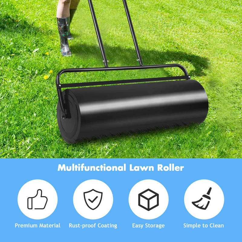 Load image into Gallery viewer, Lawn Roller Tow Behind Water Filled Push for Garden, Green - GoplusUS