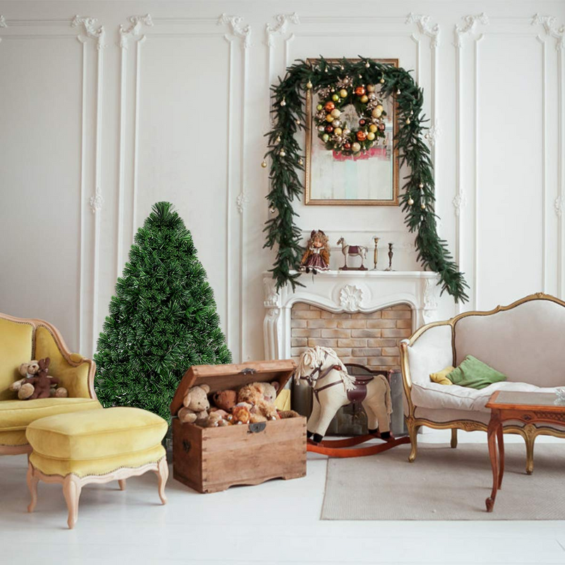 Load image into Gallery viewer, Artificial PVC Christmas Tree Pre-Lit Fiber Optic Tree - GoplusUS