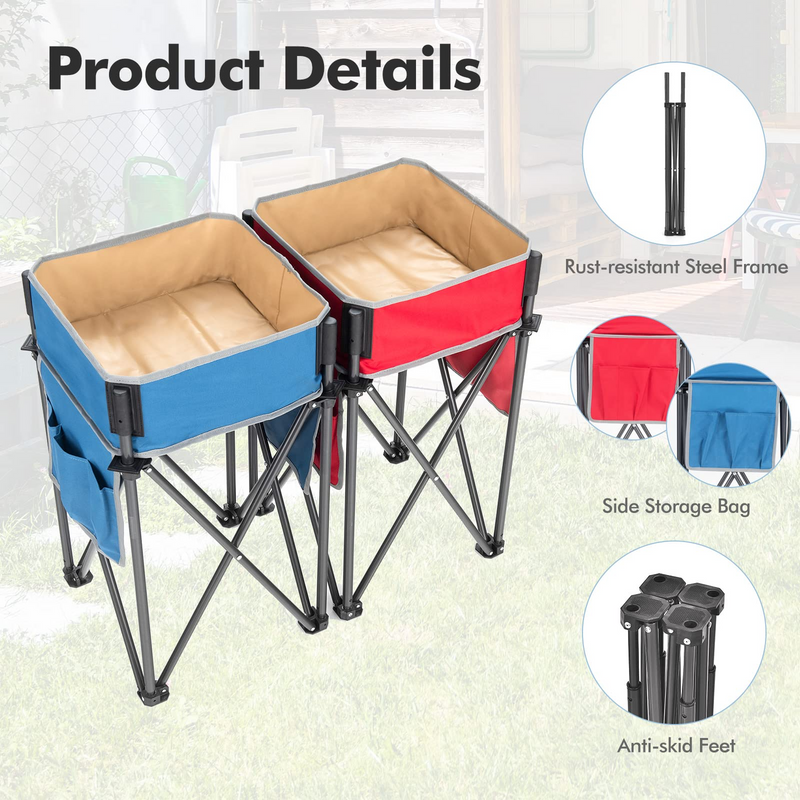 Load image into Gallery viewer, Goplus 2 PCS Folding Camping Tables, Portable Picnic Tables with Large Capacity Storage Sink - GoplusUS