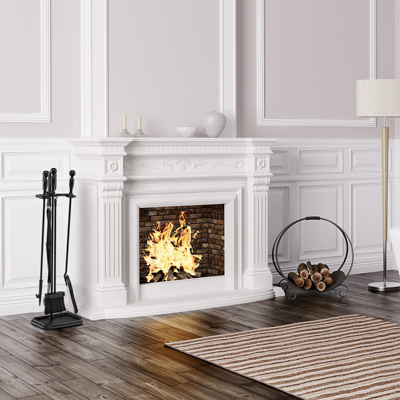 Load image into Gallery viewer, Goplus 5-Piece Fireplace Tools Set, Heavy Duty Steel Fireplace Tools with Poke, Shovel, Fire-resistant Palm Brush, Tong,Stand - GoplusUS