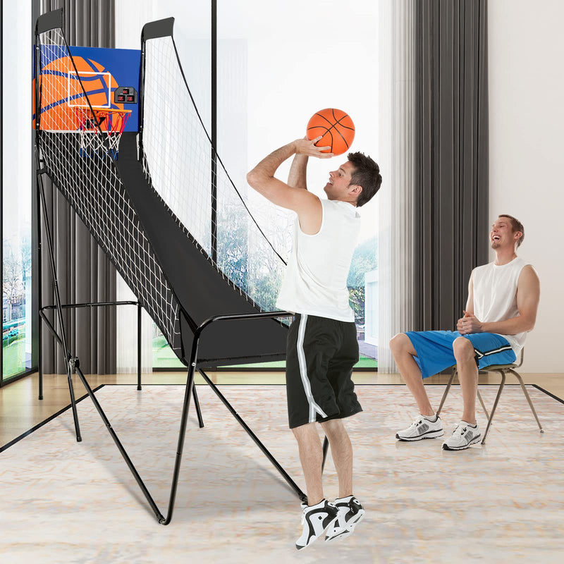 Load image into Gallery viewer, Goplus Foldable Indoor Basketball Arcade Game, Electronic Basketball Single Shootout Games Machine with 3 Balls - GoplusUS