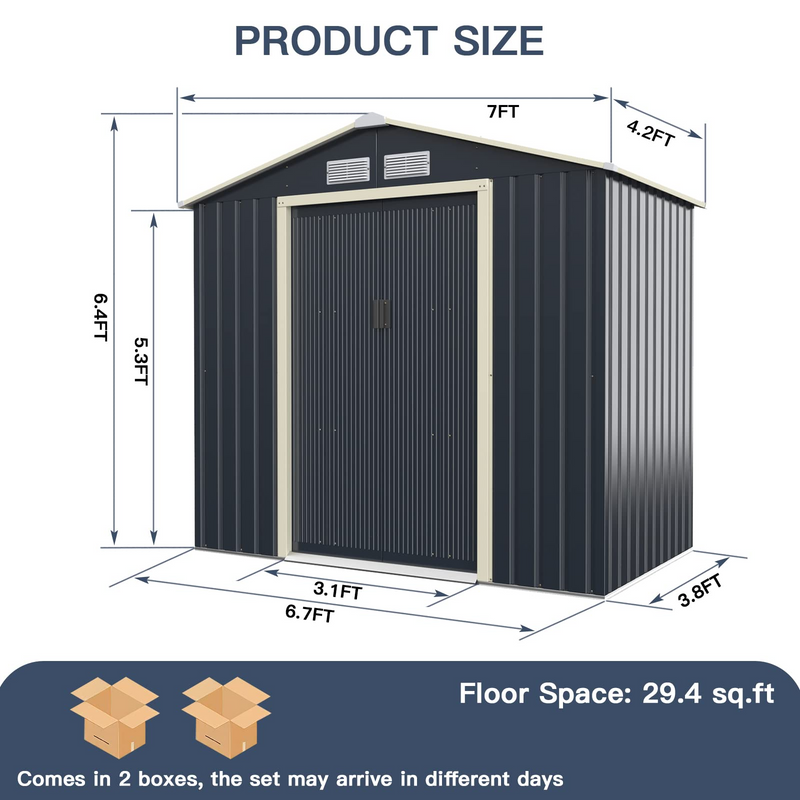 Load image into Gallery viewer, Goplus Storage Shed, Metal 11' X 10' Outdoor Building Organizer - GoplusUS
