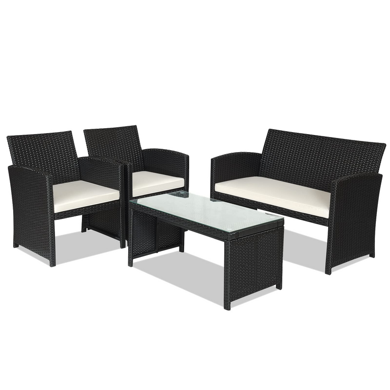 Load image into Gallery viewer, Rattan Patio Furniture Set, Outdoor Wicker Conversation Sofa