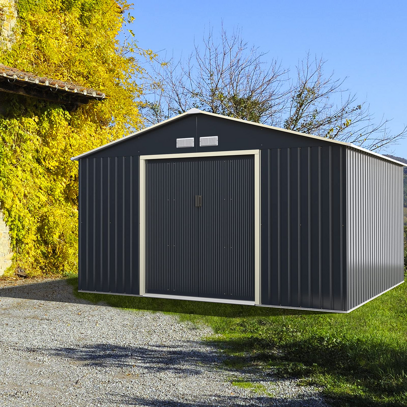 Load image into Gallery viewer, Goplus Storage Shed, Metal 11' X 10' Outdoor Building Organizer - GoplusUS