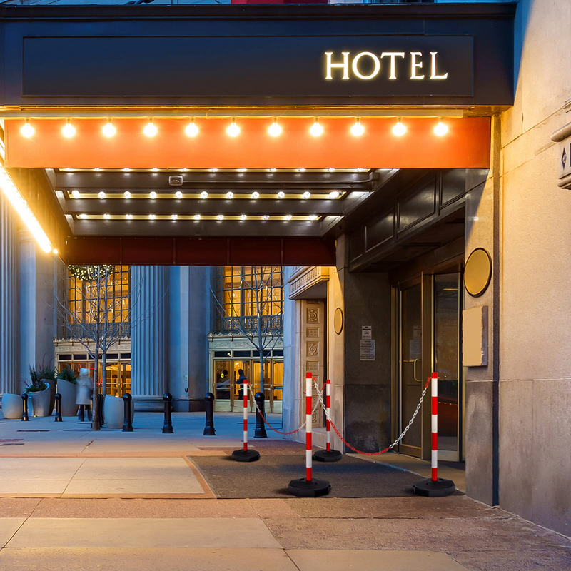 Load image into Gallery viewer, Goplus 6 Pack Delineator Post Cone, Traffic Cones Safety Barrier with Octagonal Fillable Base & 5FT Link Chains - GoplusUS