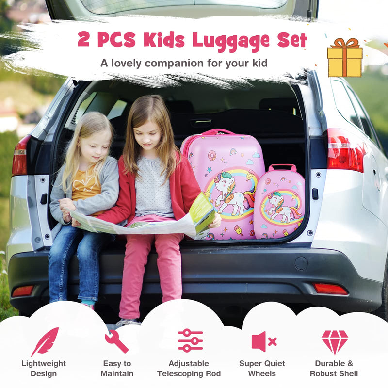 Load image into Gallery viewer, Goplus 2PC Kids Luggage, 12" & 16" Kids Carry On Luggage Set, Lightweight Spinner Suitcases for Boys and Girls - GoplusUS