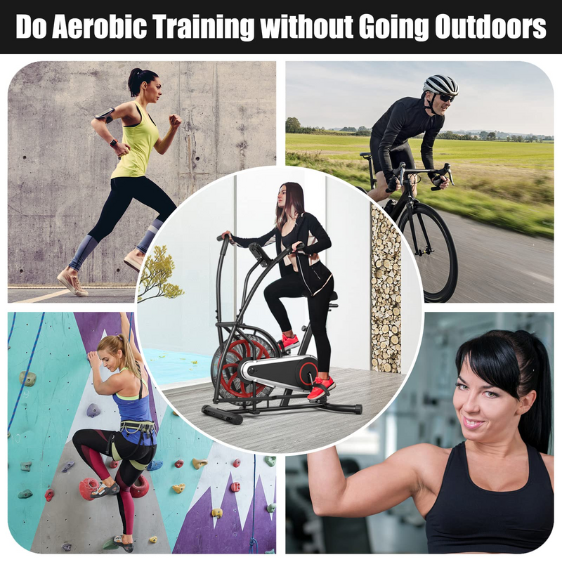 Load image into Gallery viewer, Goplus Air Bike, Fan Exercise Bike with Unlimited Resistance - GoplusUS