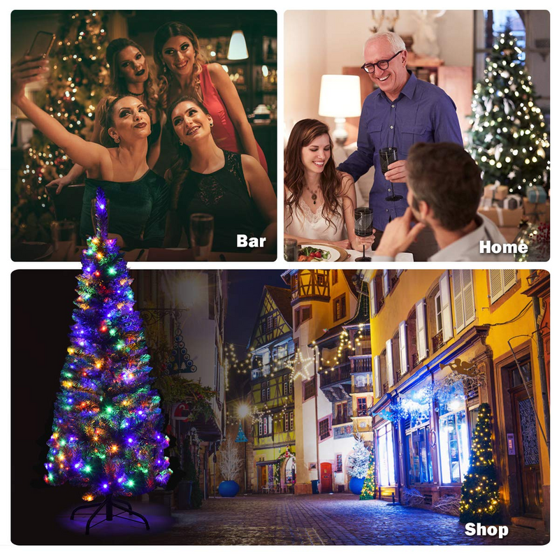 Load image into Gallery viewer, Goplus 4.5FT / 6.5FT / 7.5FT Prelit Pencil Christmas Tree, Premium Hinged Fir Tree - GoplusUS