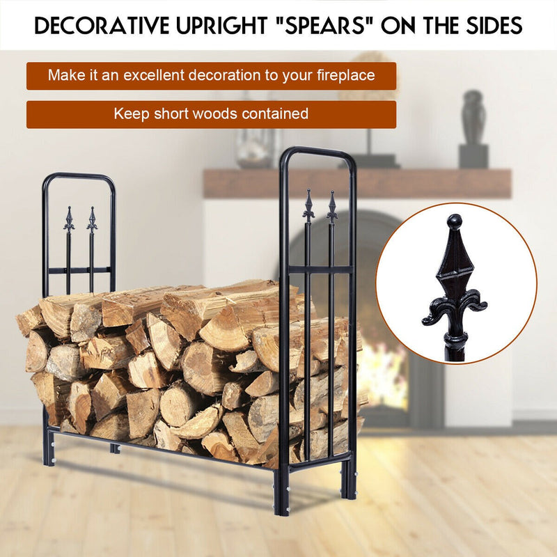Load image into Gallery viewer, Firewood Log Rack Indoor Outdoor Fireplace Storage Holder - GoplusUS