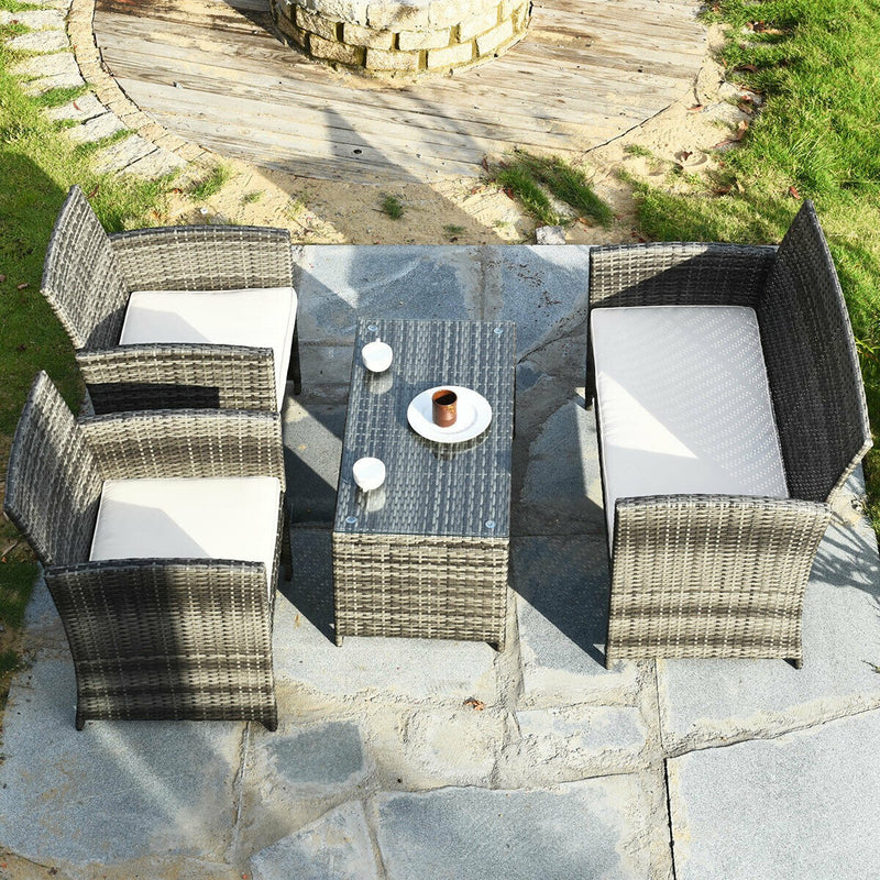 Load image into Gallery viewer, Goplus 4-Piece Rattan Patio Furniture Set, Wicker Rattan Furniture Set