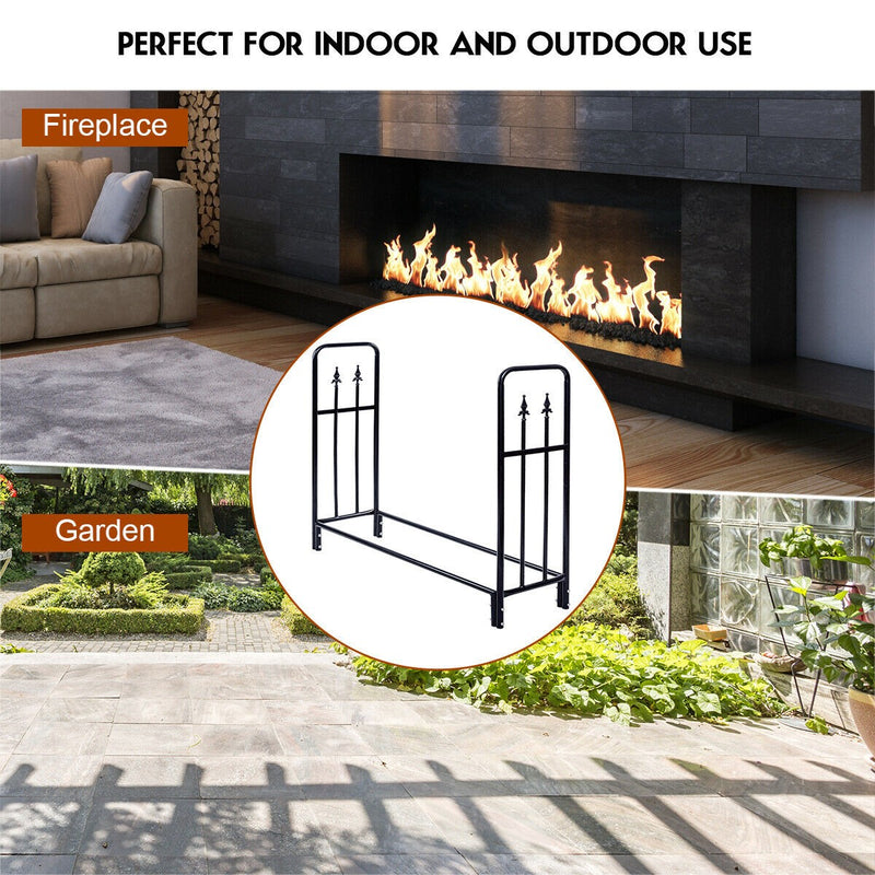 Load image into Gallery viewer, Firewood Log Rack Indoor Outdoor Fireplace Storage Holder - GoplusUS