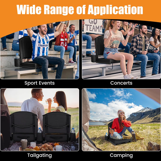 Goplus Stadium Seats with Back Support Suitable for Sports Events