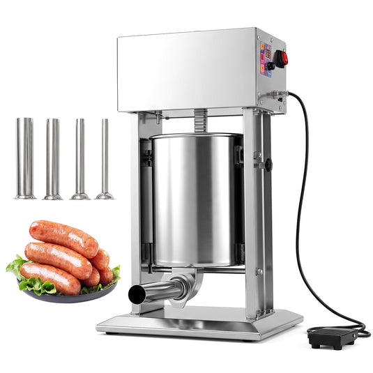 Goplus Electric Sausage Stuffer with 4 Stuffing Tubes Foot Pedal & Stepless Speed