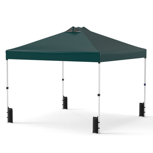 Goplus 10 x 10 FT Pop up Canopy Tent w/ 1 Button Push Sandbags & Roller Bag