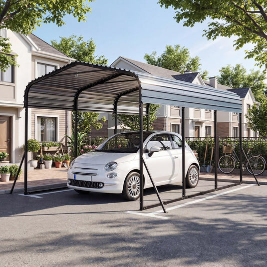 Goplus 10 x 14.5 FT Heavy-Duty Carport Outdoor Galvanized Steel Garage Car Shelter