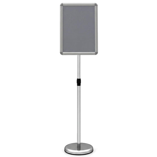 Goplus 11 x 17 Inch Height Adjustable Floor Standing Poster Stand with Snap-Open Frame & 360° Rotation