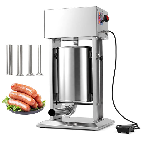 Goplus Electric Sausage Stuffer with 4 Stuffing Tubes Foot Pedal & Stepless Speed