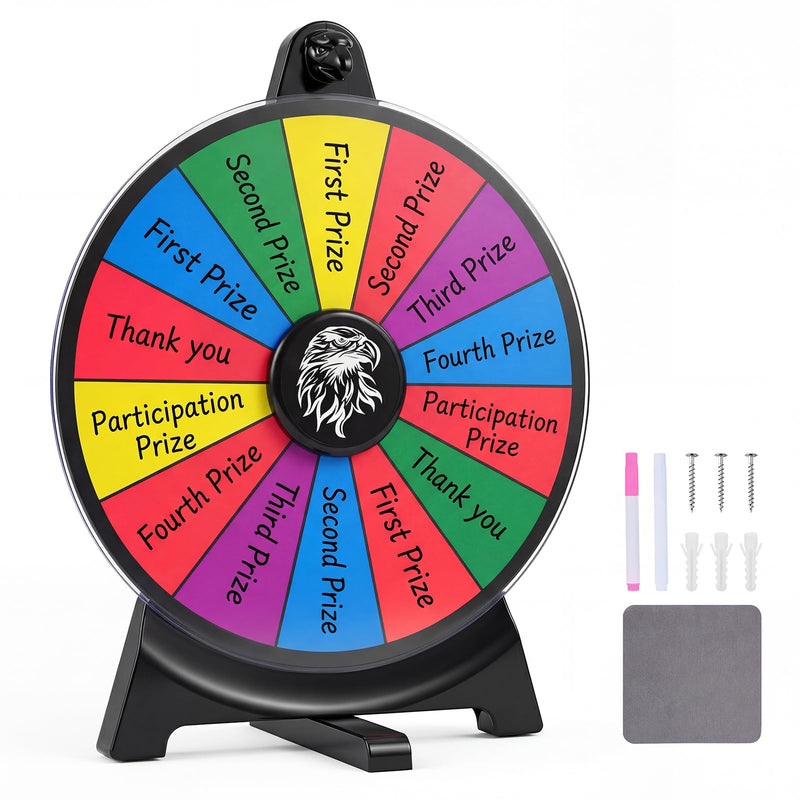 Load image into Gallery viewer, Goplus 12 inch Spinning Prize Wheel with Blackboard Marker Eraser &amp; Spare Pointer
