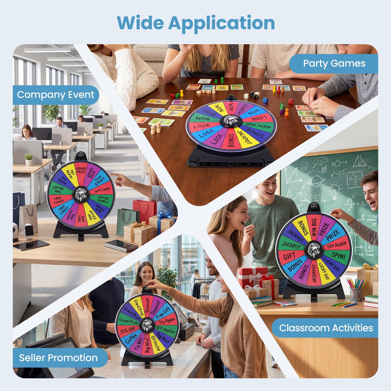 Load image into Gallery viewer, Goplus 12 inch Spinning Prize Wheel with Blackboard Marker Eraser &amp; Spare Pointer
