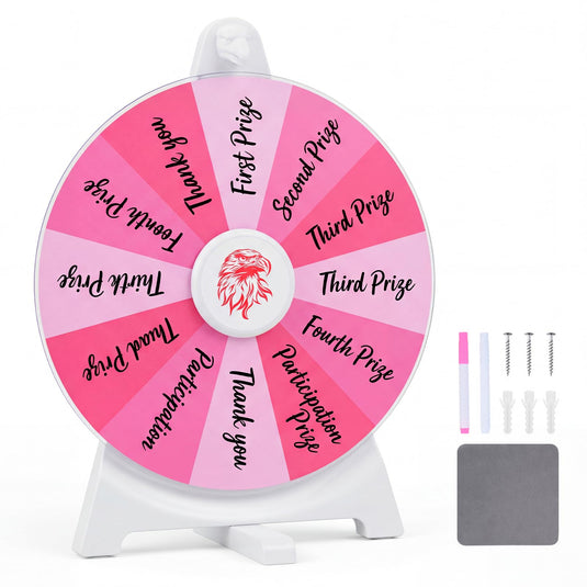 Goplus 12 inch Spinning Prize Wheel with Blackboard Marker Eraser & Spare Pointer