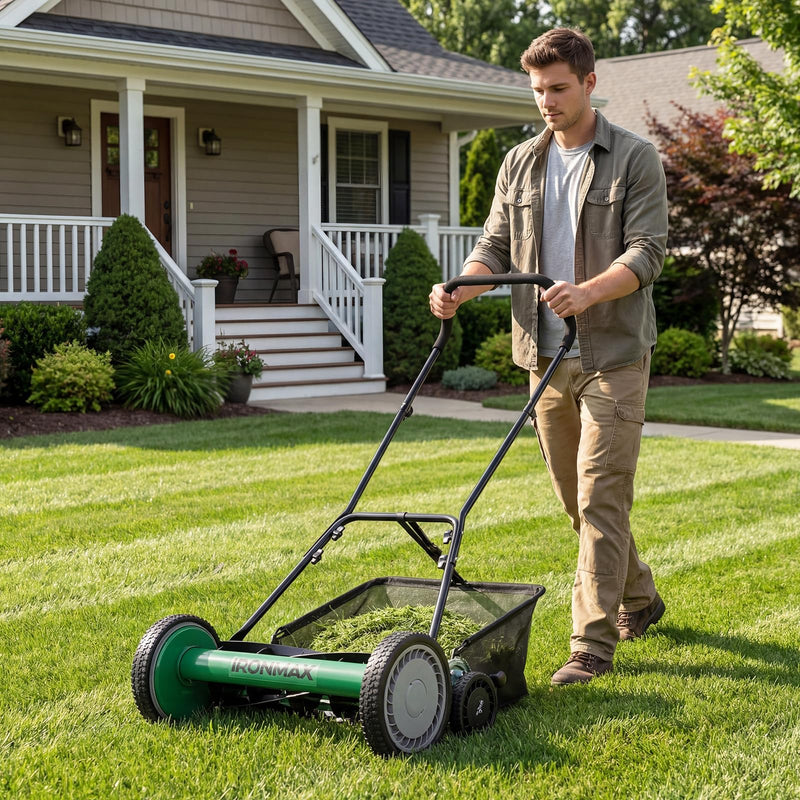 Load image into Gallery viewer, Goplus 18 Inch Push Reel Lawn Mower 5-Blade Manganese Steel Manual Grass Cutter
