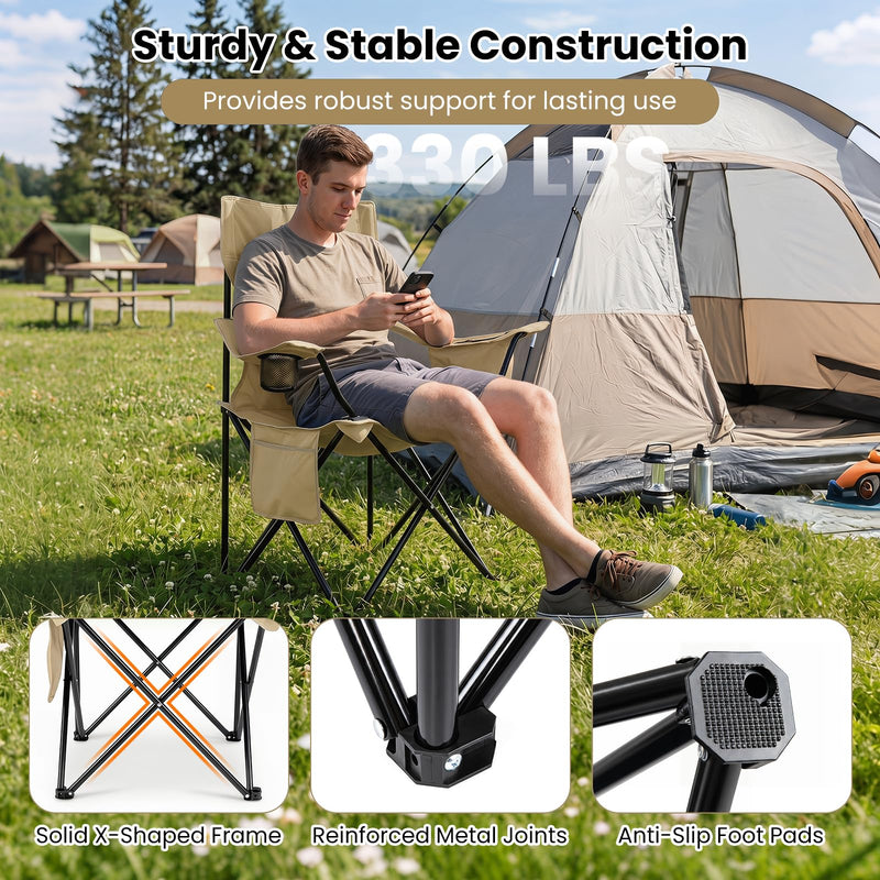 Load image into Gallery viewer, Goplus Folding Camping Chair w/Mesh Fabric Backrest Solid Metal Frame &amp; Carrying Bag
