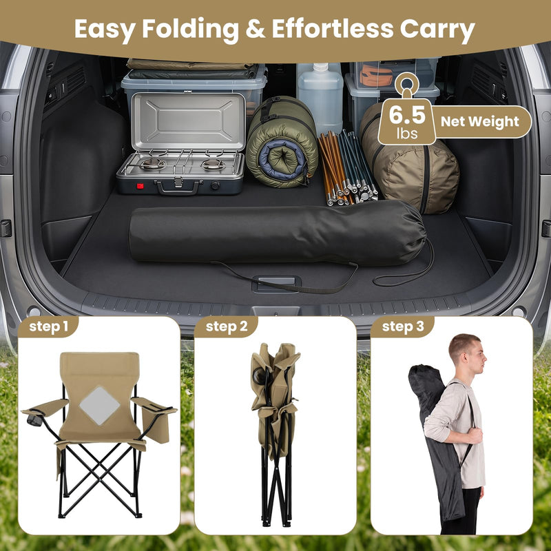 Load image into Gallery viewer, Goplus Folding Camping Chair w/Mesh Fabric Backrest Solid Metal Frame &amp; Carrying Bag
