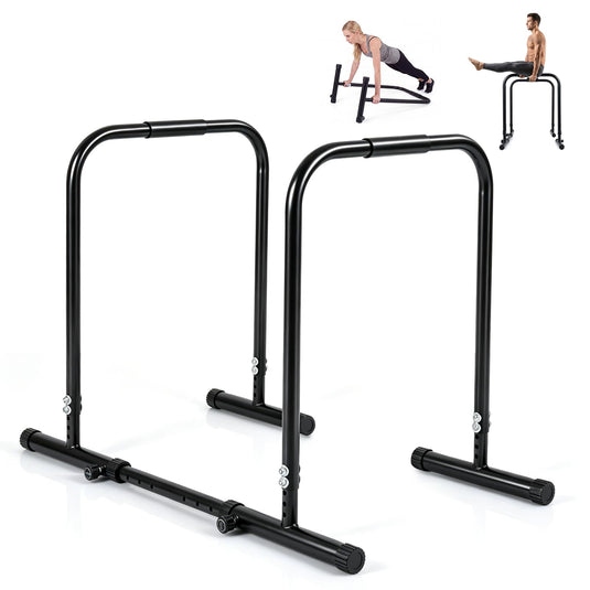 Goplus Adjustable Dip Bar Portable Fitness Workout Dip Station for Home Gym Calisthenics