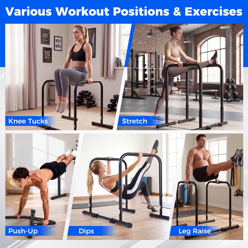 Load image into Gallery viewer, Goplus Adjustable Dip Bar Portable Fitness Workout Dip Station for Home Gym Calisthenics
