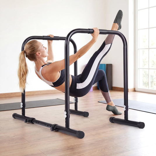 Goplus Adjustable Dip Bar Portable Fitness Workout Dip Station for Home Gym Calisthenics