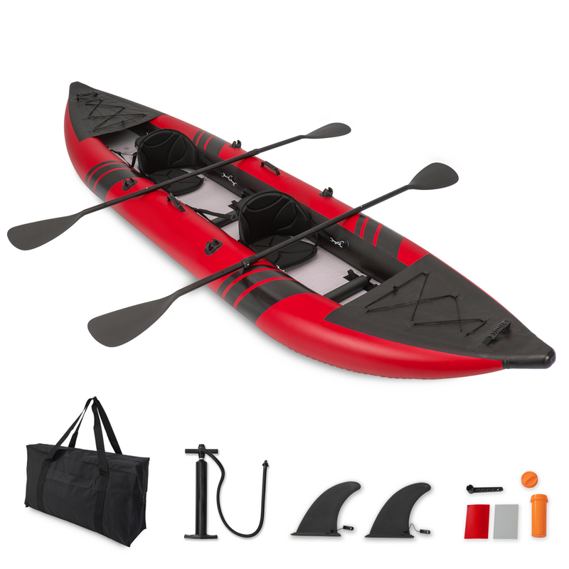 Load image into Gallery viewer, Goplus 12.5 ft Inflatable Tandem Kayak | 1-2 Person Canoe | 507 lbs Capacity | Includes All Accessories &amp; Carry Bag

