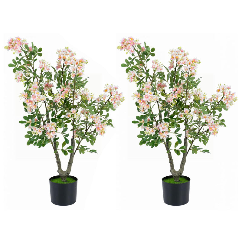 Load image into Gallery viewer, Goplus 36" Artificial Impatiens Blossom Tree w/Mini Fruits &amp; Faux Grass
