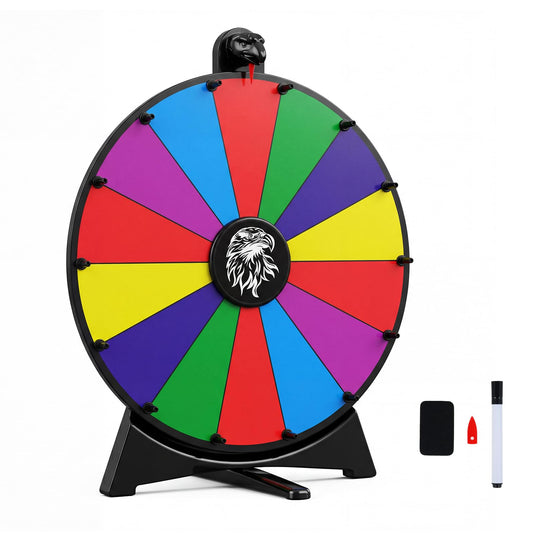 Goplus 20 inch Spinning Prize Wheel 14 Slots Spin Wheel with Blackboard Marker