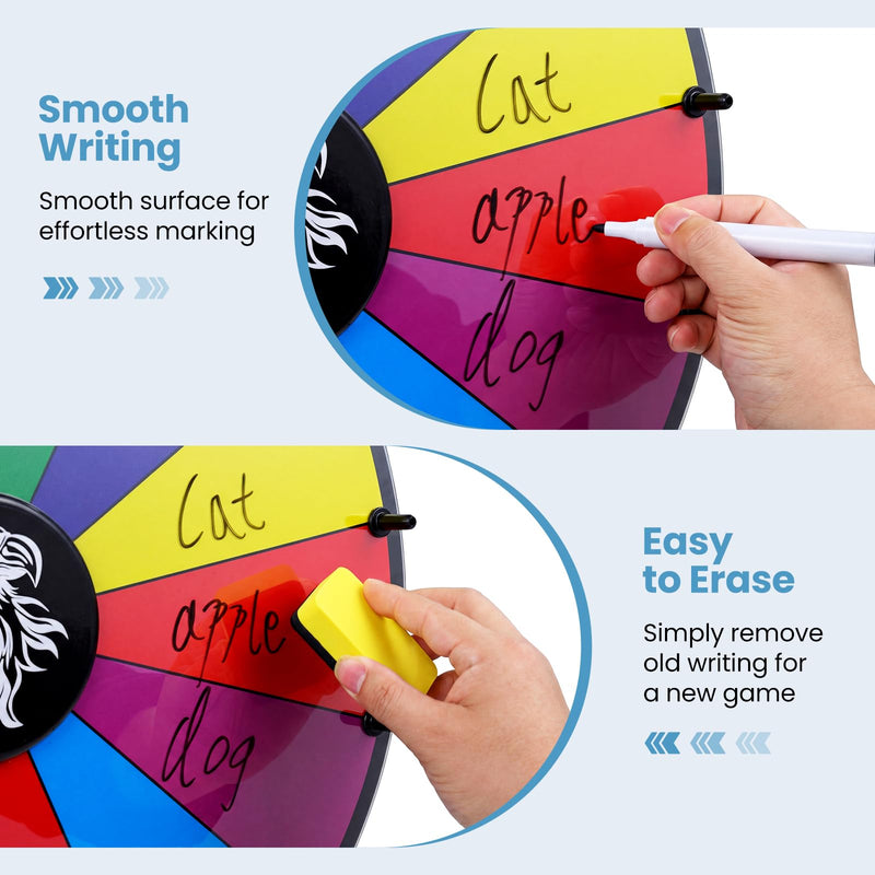 Load image into Gallery viewer, Goplus 20 inch Spinning Prize Wheel 14 Slots Spin Wheel with Blackboard Marker
