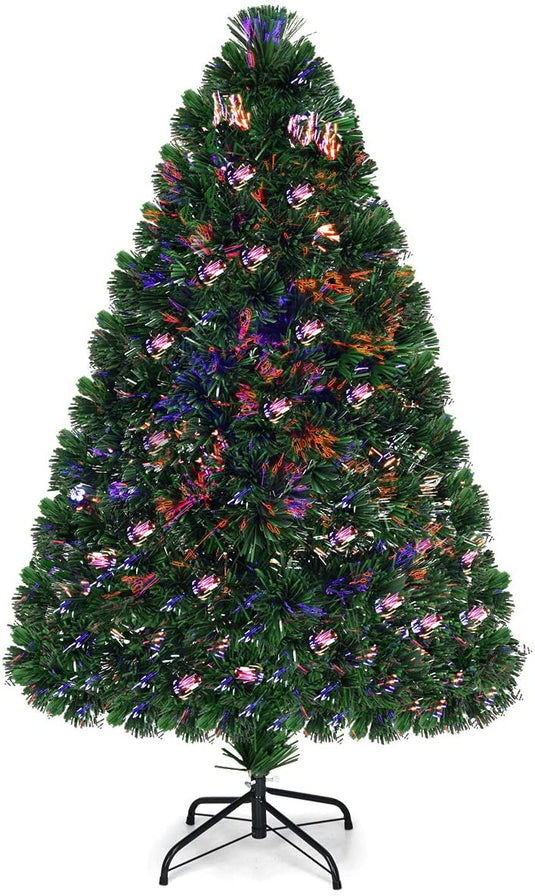 Artificial PVC Christmas Tree Pre-Lit Fiber Optic Tree