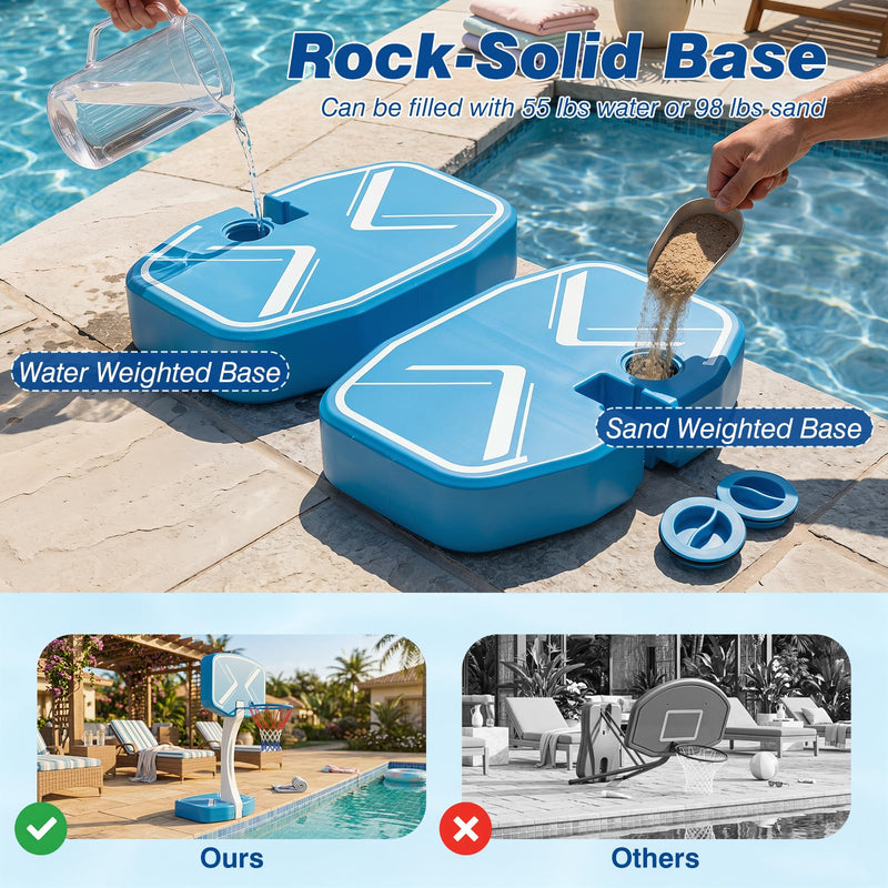 Load image into Gallery viewer, Goplus 2-in-1 Pool Basketball Hoop &amp; Volleyball Net for Teens Adults Summer Outdoor Party
