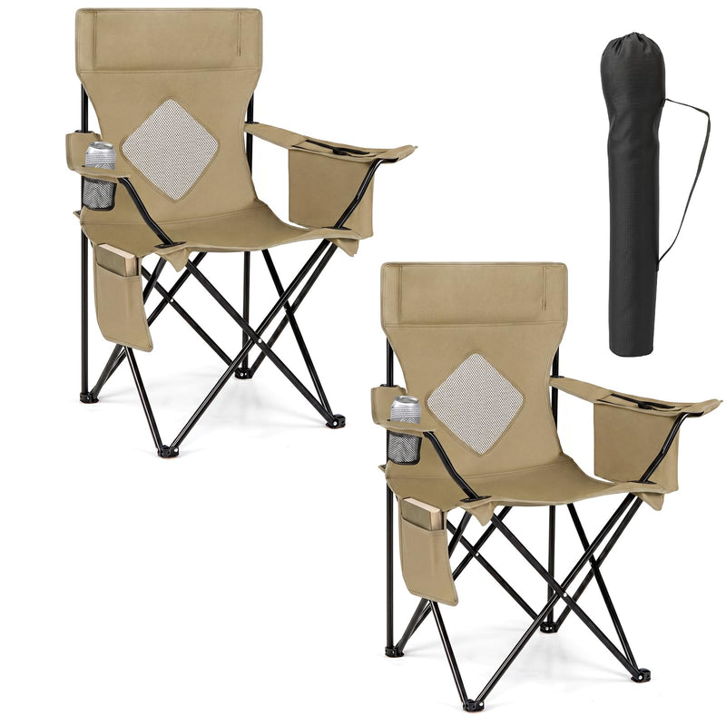 Load image into Gallery viewer, Goplus Folding Camping Chair w/Mesh Fabric Backrest Solid Metal Frame &amp; Carrying Bag
