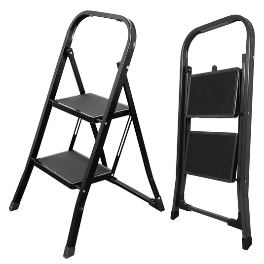 Goplus 2/3/4 Step Ladder | Folding Step Stool with Handrail and Anti-Slip Pedals