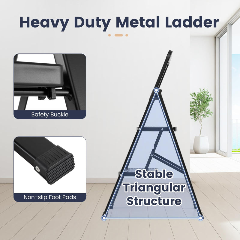 Load image into Gallery viewer, Goplus 2/3/4/5 Step Ladder | Folding Step Stool with Wide Anti-Slip Pedals
