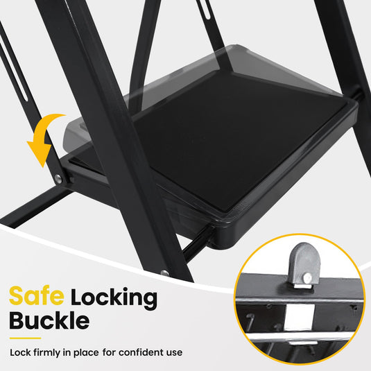 Goplus 2/3/4 Step Ladder | Folding Step Stool with Handrail and Anti-Slip Pedals