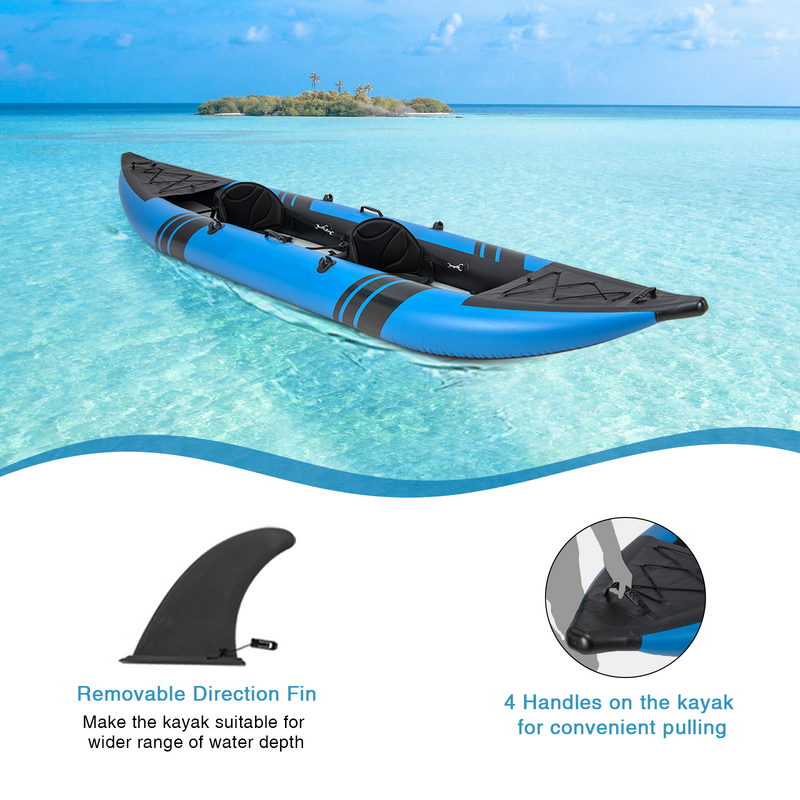 Load image into Gallery viewer, Goplus 12.5 ft Inflatable Tandem Kayak | 1-2 Person Canoe | 507 lbs Capacity | Includes All Accessories &amp; Carry Bag

